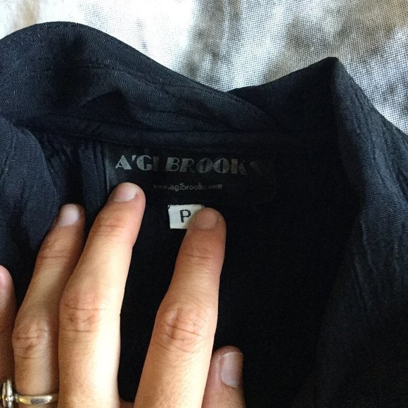 VINTAGE A'GI Brooks Button Down 3/4 Sleeve Top - Picture 3 of 3